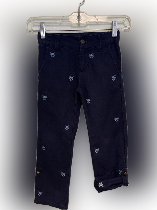 Janie and Jack Other - Janie and Jack Navy Pants with Light-Blue Crab Embroidery